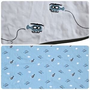 Gymboree Tiny Copter Baby Blanket 2009 Blue Helicopter Reversible